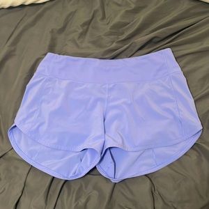 lululemon periwinkle speed up shorts